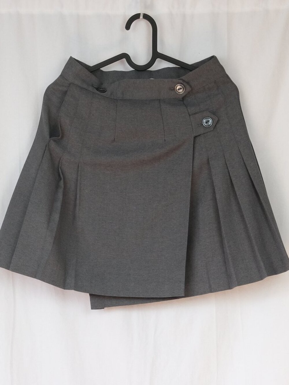 Charcoal Pleated Skirt Uniform Polyester School Wear XS